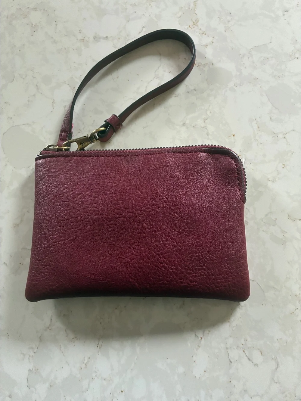 Joy Susan Vegan Leather Wristlet Pouch - Burgundy